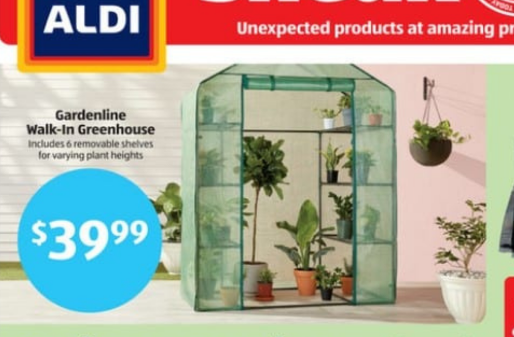 Aldi Gardenline Greenhouses 4 Tier Walk in Drop Over 