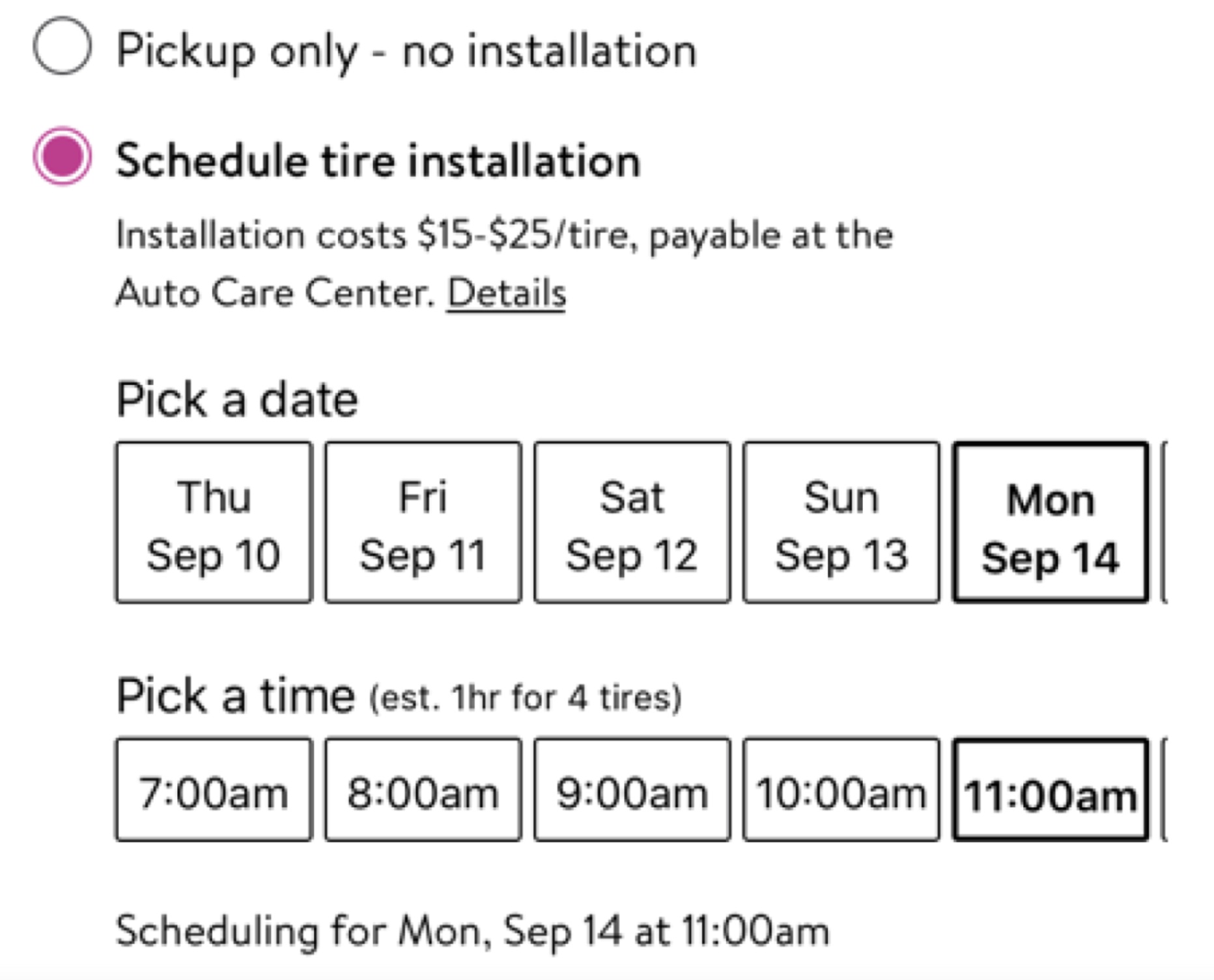 Walmart Tire Installation Cost